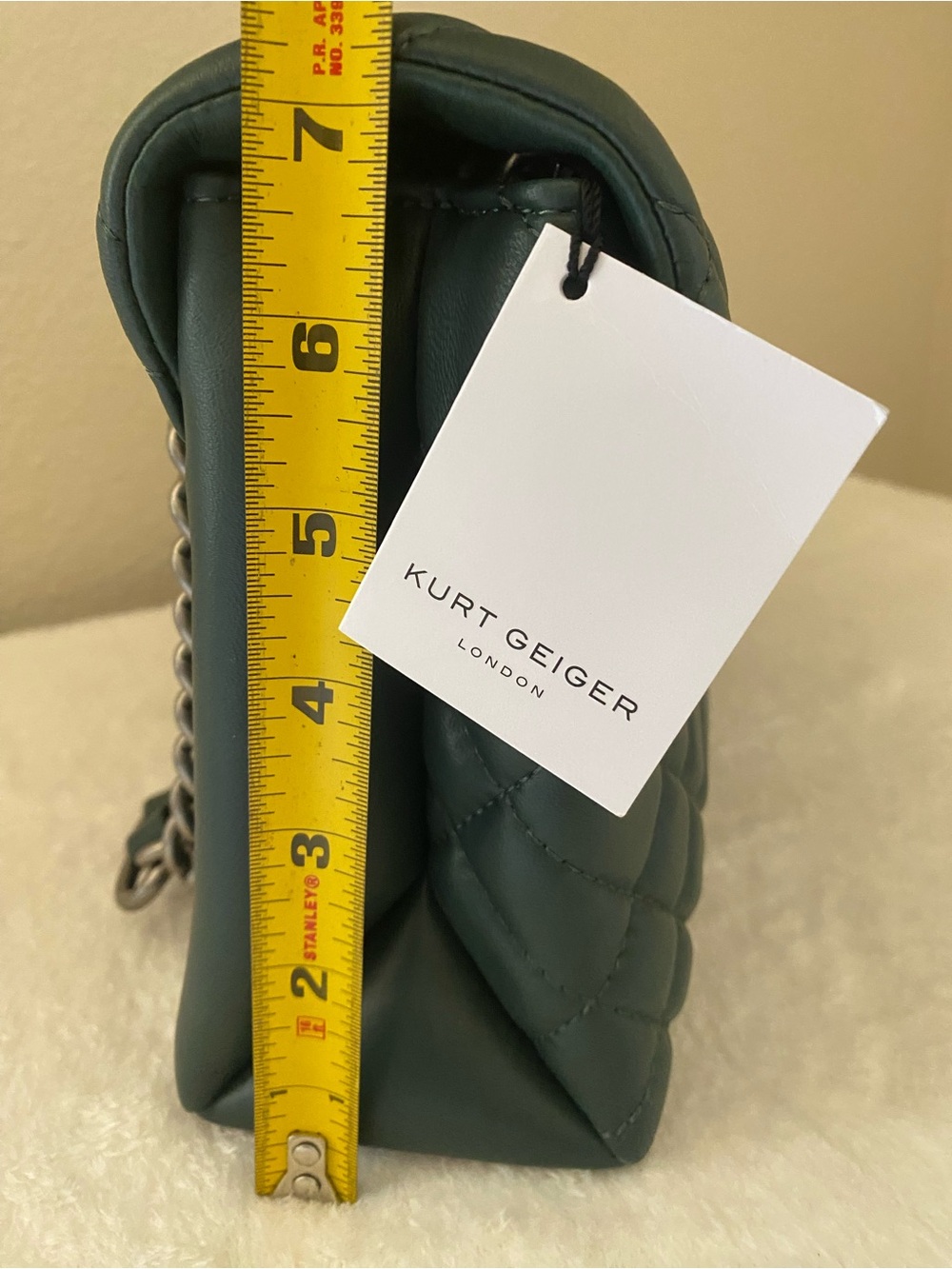 Kurt Geiger London Brixton Quilted Dark Green Leather Shoulder Bag NWT - Picture 8 of 12